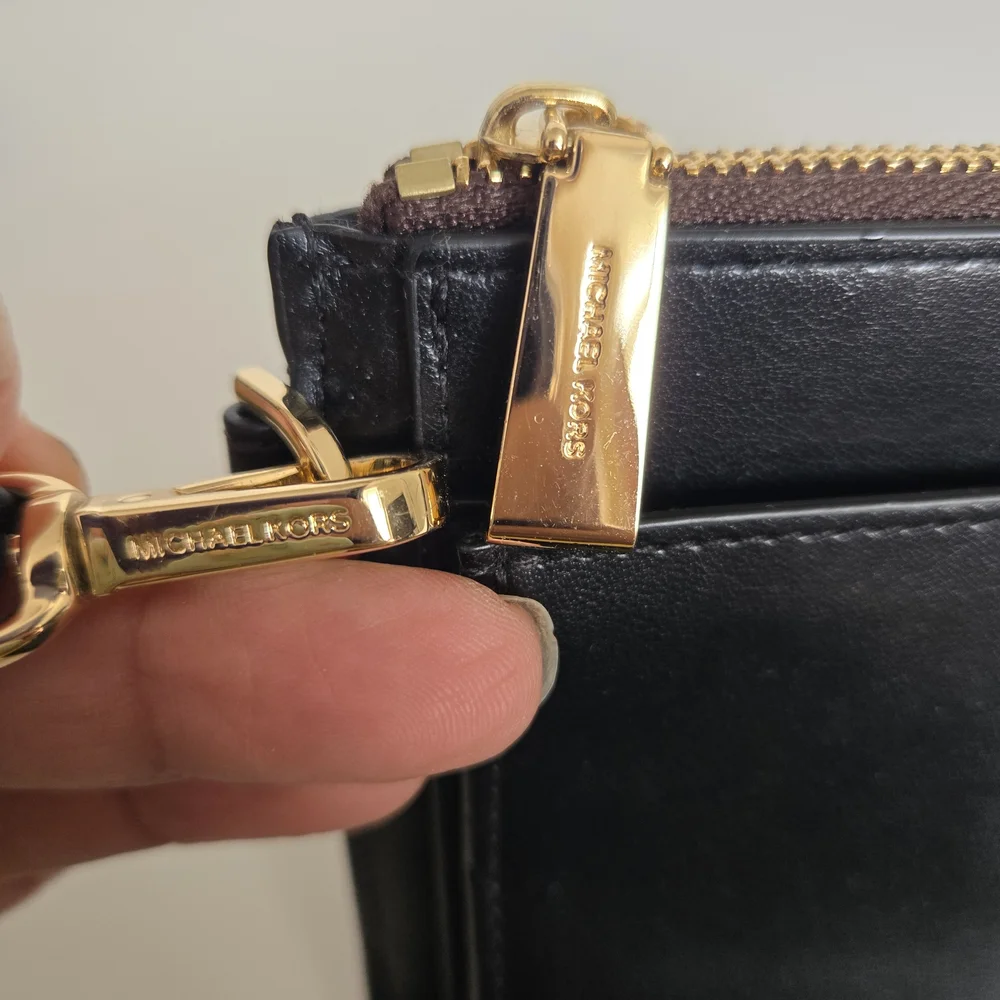 Michael Kors Black and Brown Faux Tiger Fur Stripe Clutch/Wallet Gold Hardware. - Picture 7 of 10